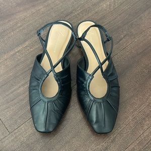 Anthropology Maeve strappy black flats